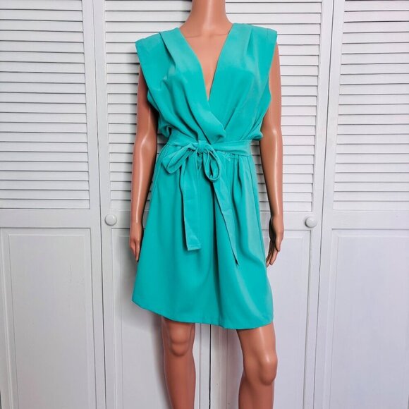 NEW AMANDA UPRICHARD Lamarca Dress In Serpentine Turquoise Size XL - Picture 1 of 9